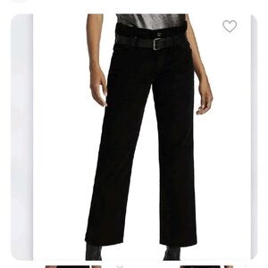 RtA Black Corduroy Dexter Belted High Waist Boyfriend Pants